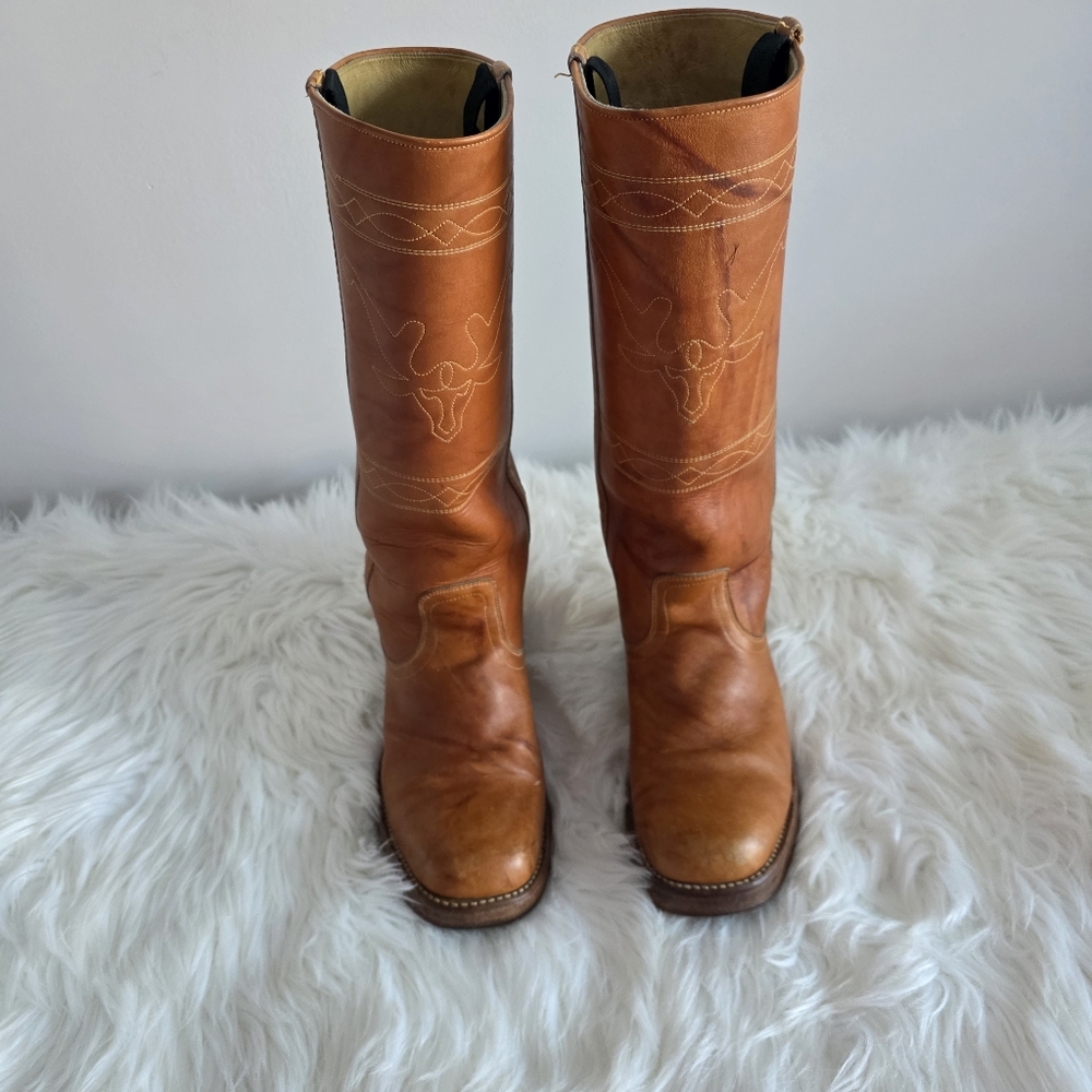 Vintage Stitching Horse Campus Boots Size 8 1/2D - Picture 5 of 16